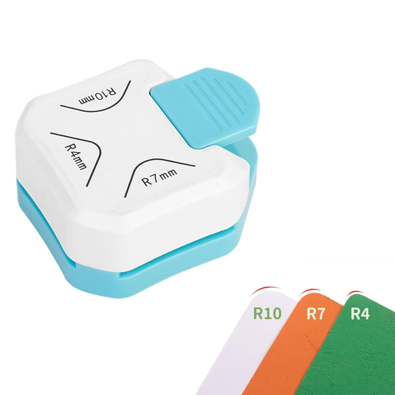 3-In-1 Corner Rounder Punch, R4 R7 R10 Paper Cutter for Craft Paper, 3 Available Angles Circle Cutter for Card, Photo, Film, DIY, Scrapbooking, White image number 4