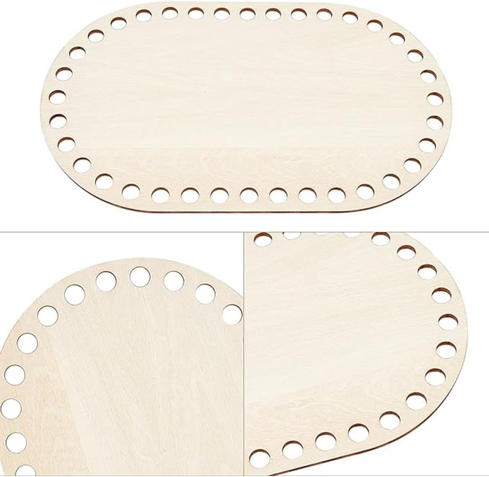 9 Pcs Wooden Crochet Bag Bottom Base,Diy Handbag Bottom Shaper Pad,Blank Crochet Basket Base with Holes Bag Bottom,For Knitting and Purse Making Accessories