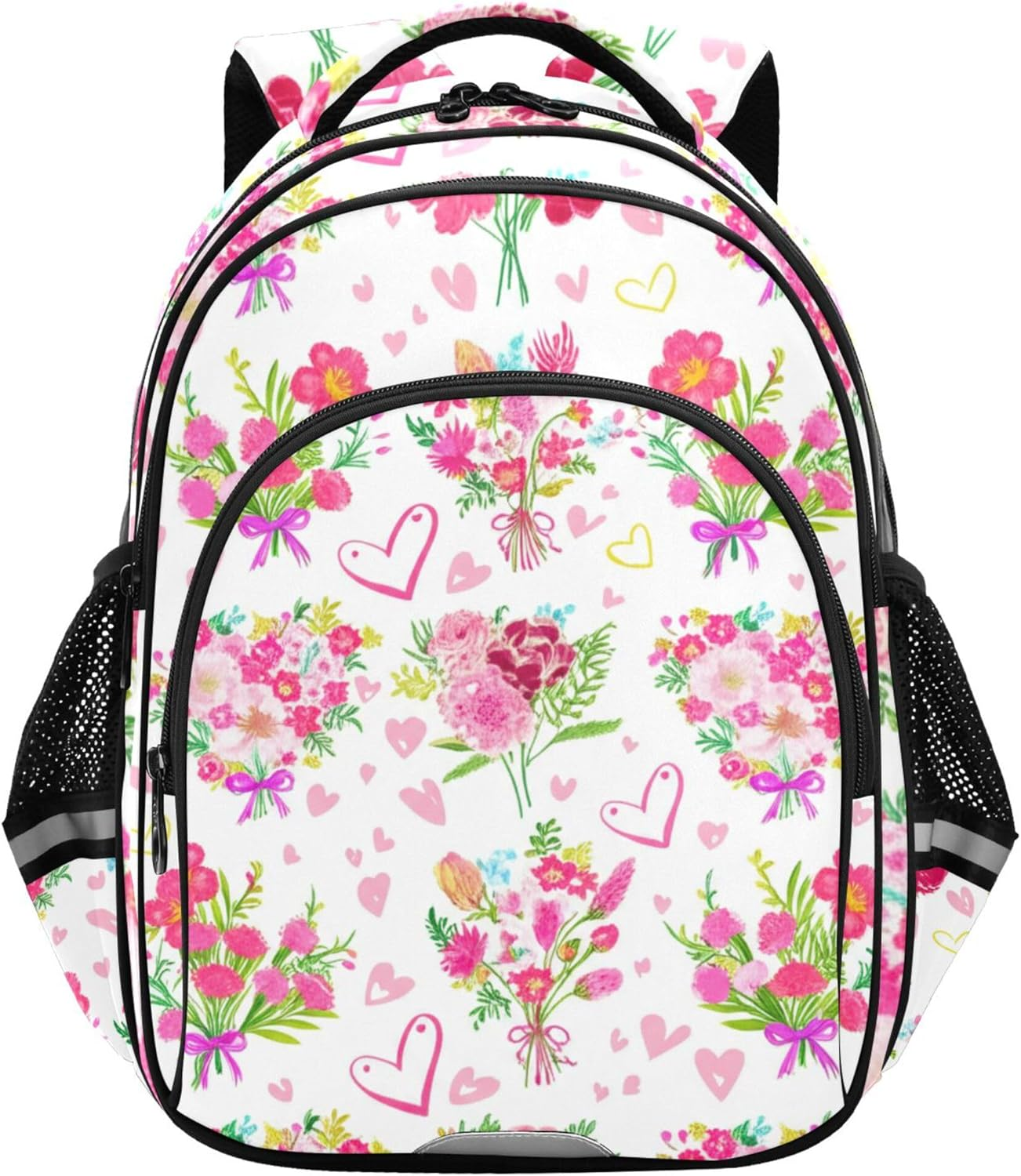 Joisal Kids Girls' Backpack Lightweight School Bags Kawaii Colorful Flower Bouquets Pink Bookbag Preschool Backpacks Cartoon