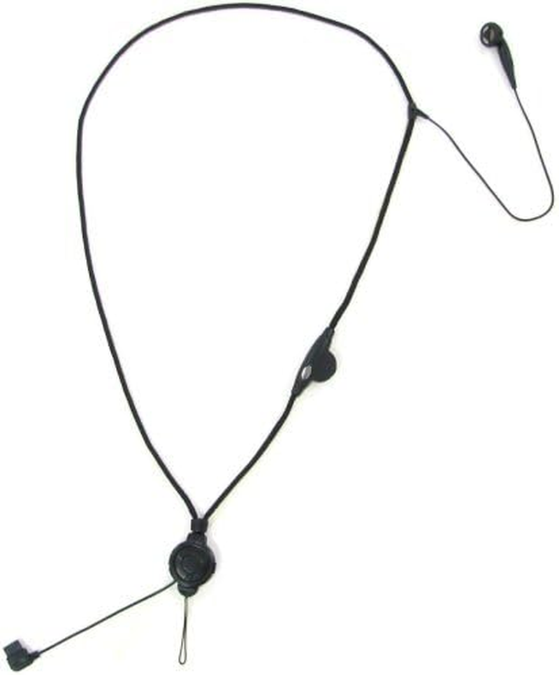 Yazawa MH103BK Flat Single Ear Neck Strap Inner Earphones, Black