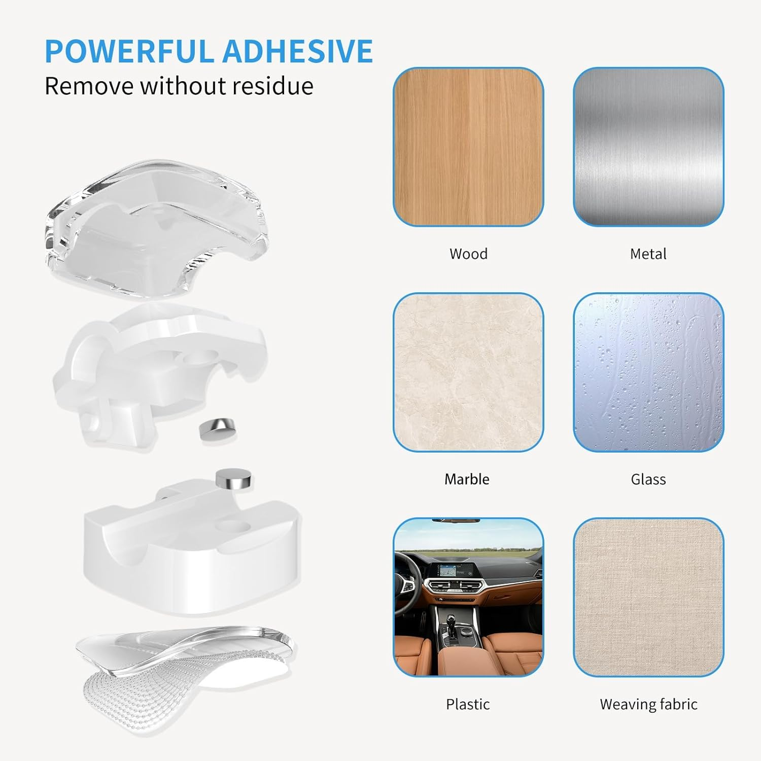 SVNXI 6 Pack Magnetic Cable Clips, Cord Holder for Nightstand, under Desk Cable Management Smooth Adjustable Computer Accessories, Adhesive Wire Organizer (6White) - 2Orange + 2Purple + 2Blue image number 5