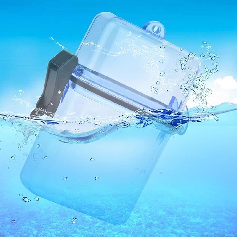 2PCS Waterproof Dry Box, Portable Transparent Small Waterproof Case, Plastic Floating Watertight Case with Rope for Kayak,Surfing,Hiking,Riding,Outdoor Products Fishing Box image number 1