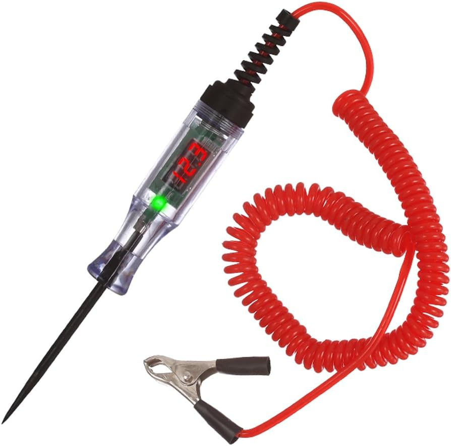 AIMALL 6-24V Digital Electric Circuit Tester, LCD Test Light Car Truck Voltage Probe Pen, Extendable Cable, 1.8-7Ft, Insulative ABS Handle image number 6