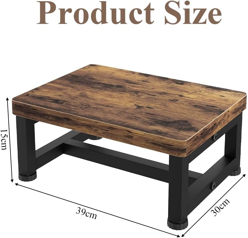 Step Stool,Wooden Step Stool,With Plastic Feet,For Bedroom Kitchen Bathroom, Bed Steps for High Beds and Toilet, Easy to Assemble,For Various Groups of People image number 1