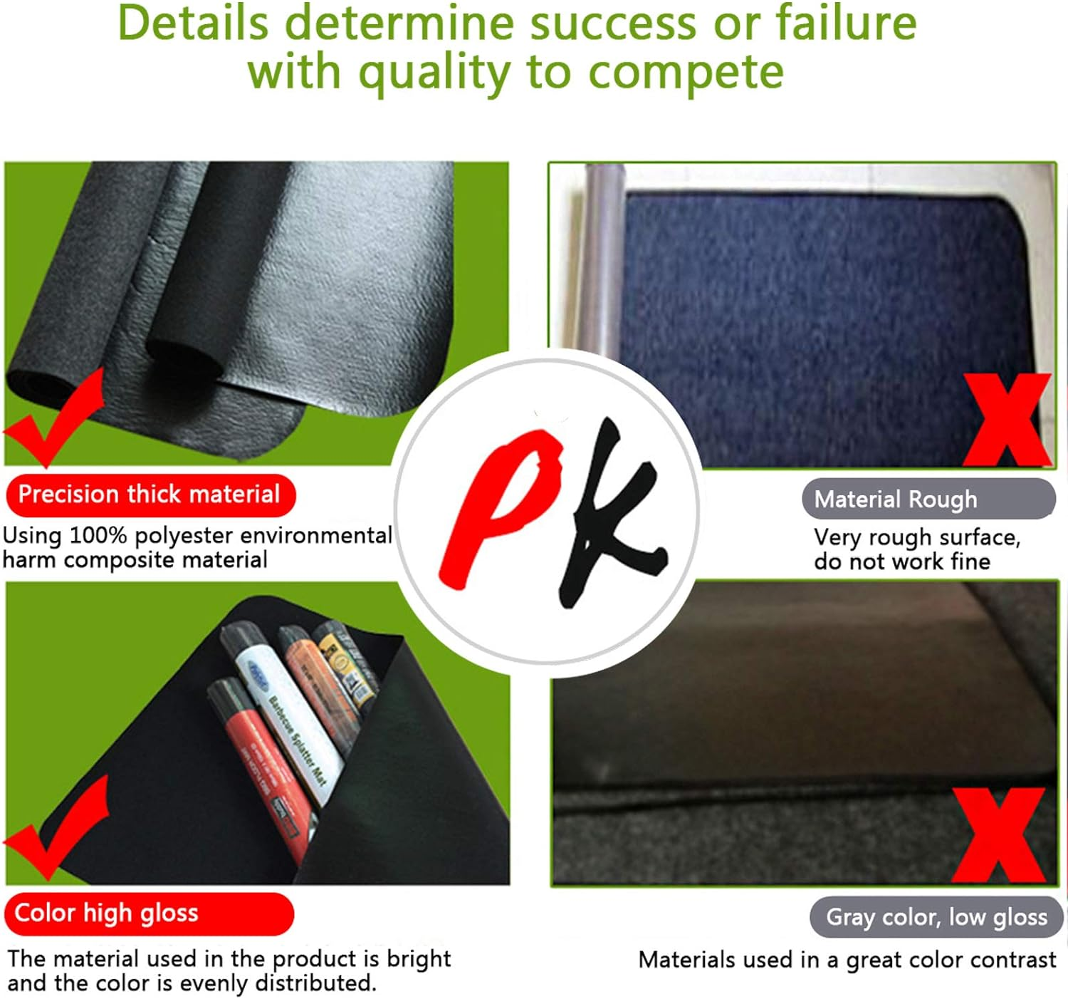 Fireproof Fireplace Hearth Rug Non Slip Protection Mat Flame Resistant Pad for Fireplace, Stove Protection