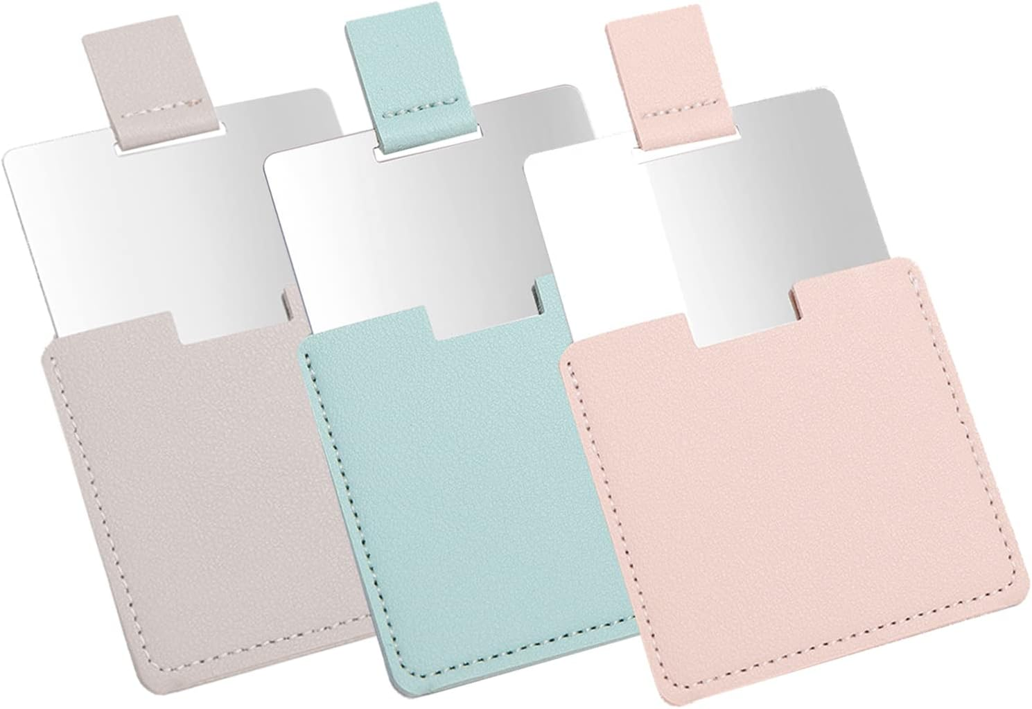 3 PCS Small Compact Mirror for Purse Mini Mirror Travel Handheld Makeup Mirro Portable Folding Mirror, Pocket Cosmetic Travel Mirror, Stainless Steel Compact Cosmetic Mirrorr image number 4