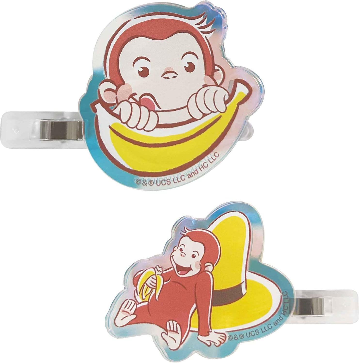 Eye Planning Curious George Aurora Acrylic Hair Clip Banana H1.6 X W1.6 Inches (40 X 40 Mm) (Acrylic) 0.3 X 2.2 Inches (7 X 55 Mm) (Hair Clip) K4104B