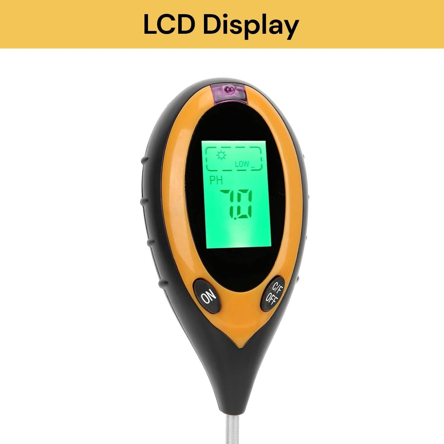 EZONEDEAL Soil Moisture Meter, Digital PH Meter, Soil Moisture, Plant Temperature, Soil Test Meter for Garden, Lawn, Plant Care, Farm & Indoor Outdoor Plants, Plant Water Monitor image number 2