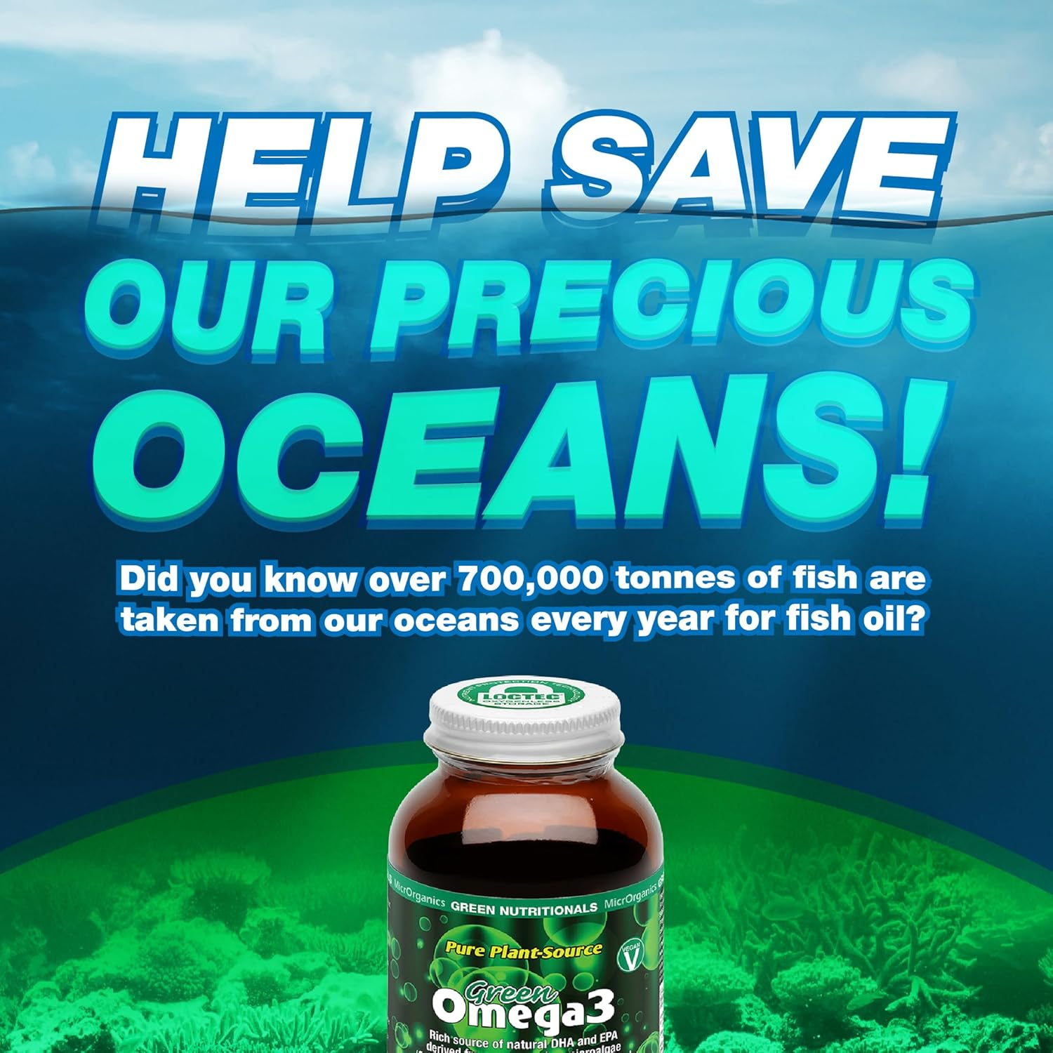 Green Nutritionals Vegan Omega3 30 Capsules - Vegan Vegetarian Friendly