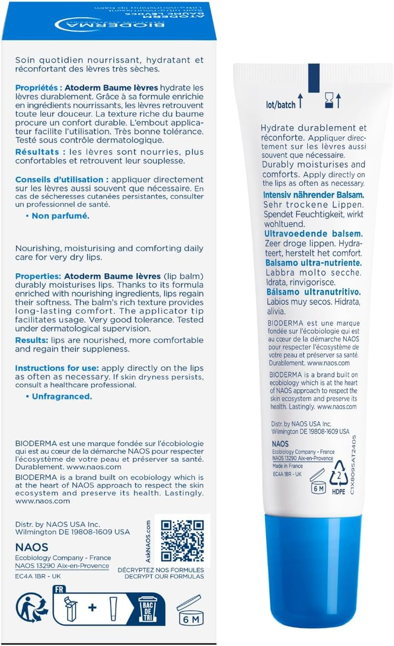 Bioderma Atoderm Lip Balm 0.5 Fl Oz image number 4