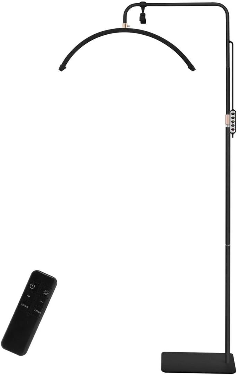 AUSWAY LED Beauty Floor Lamp Fill Light Half Moon for Lash Extensions Salon Tattoo Eyelash Spa Facial Nail Skincare Makeup Tool Adjustable Brightness with Remote image number 4
