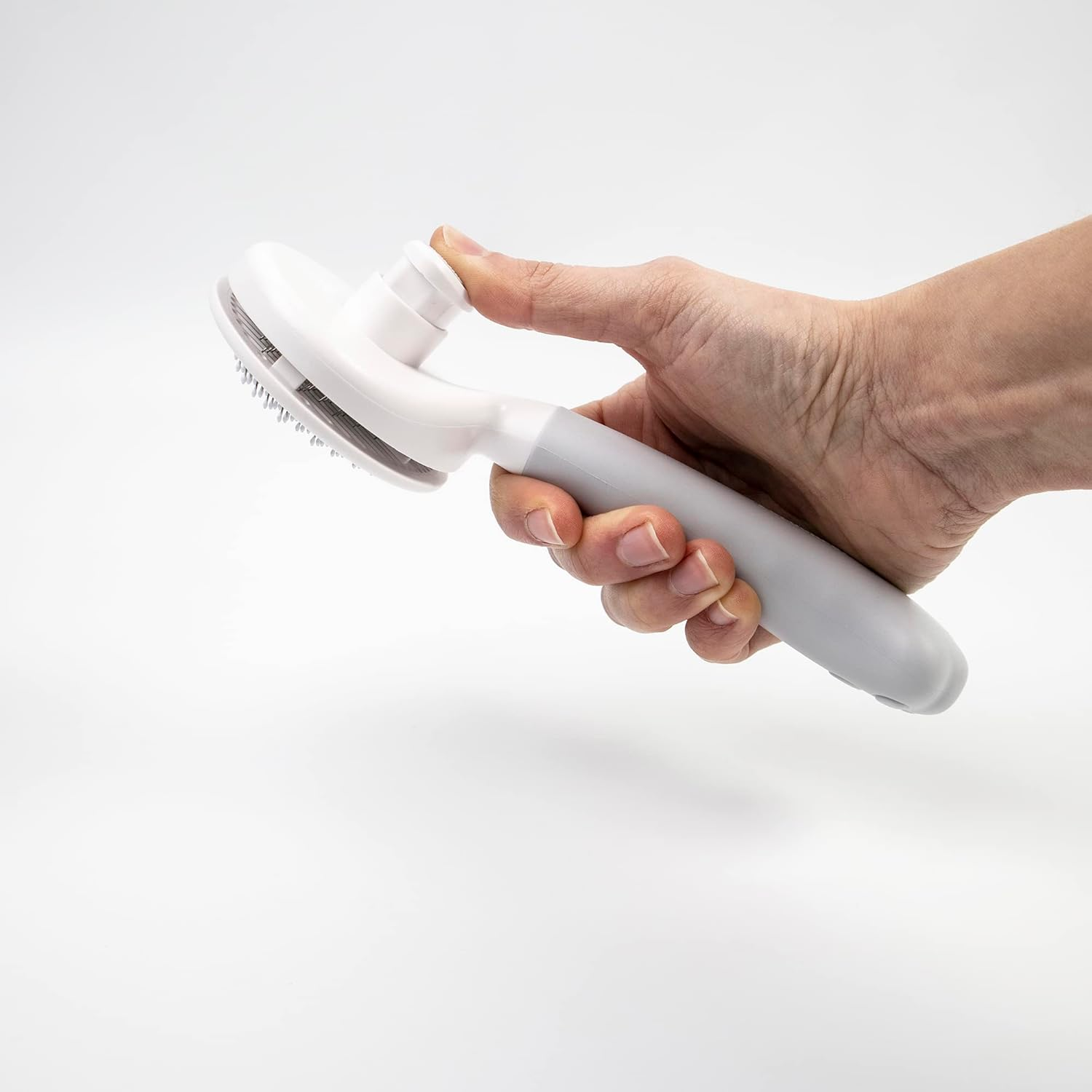 Cat Brush, Paw Shaped, Grey, Pet Hair Remover, Cleaning Button image number 4