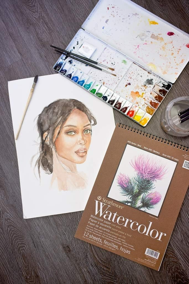 Strathmore 400 Series Watercolor Pad, 9"X12" Wire Bound, 12 Sheets image number 1