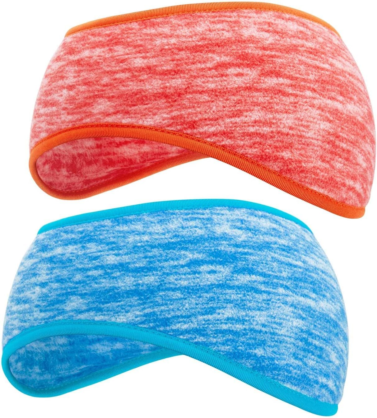 SAVITA 2 Pack Ear Warmers Headband Stretchy Ear Covers Sweatband Ski Winter Headband Earmuff Workout Headbands Moisture Wicking Thermal Sport Headbands for Women Man Girls
