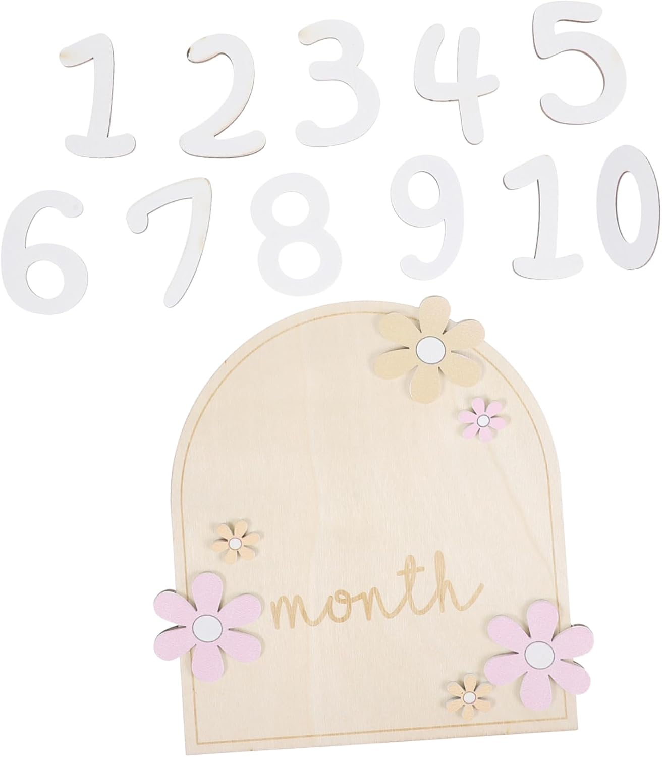 MERRYHAPY Wooden Door Sign Monthly Milestone Cards Milestone Markers First Year Party Craft Birthday Decor