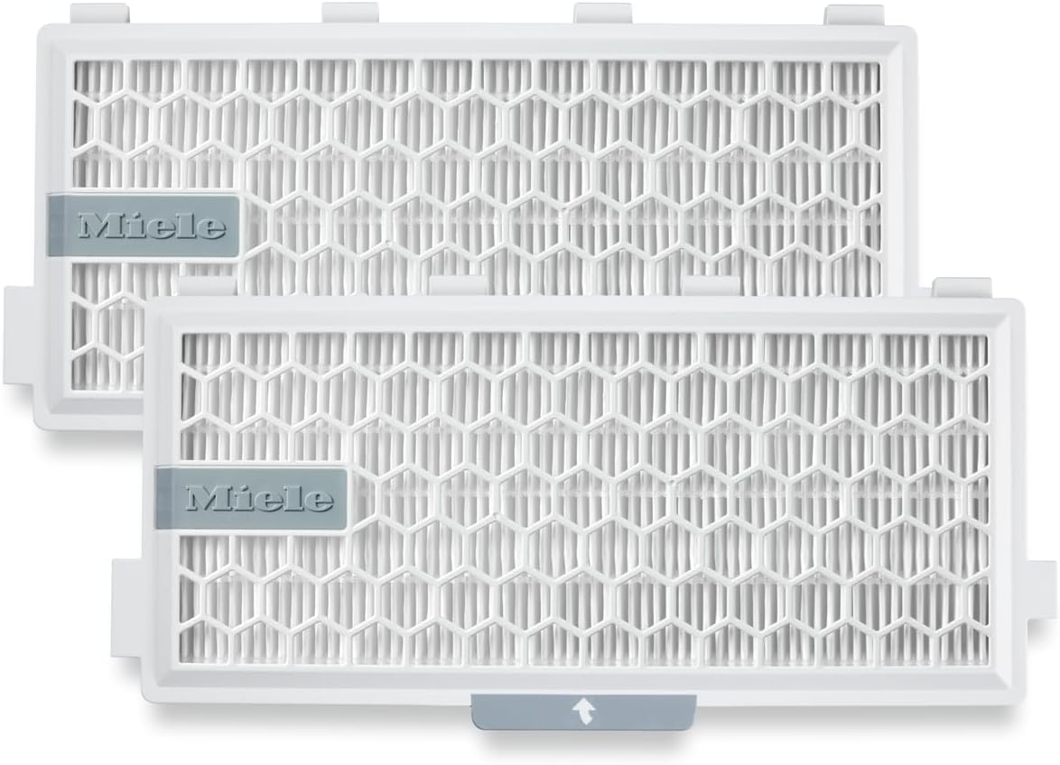 Miele SF-HA 50-2 HEPA Airclean Filters with Timestrip Indicator, Vacuum Filters for Complete C2/C3 and Compact C1/C2 Vacuum Cleaners, XL Pack of 2