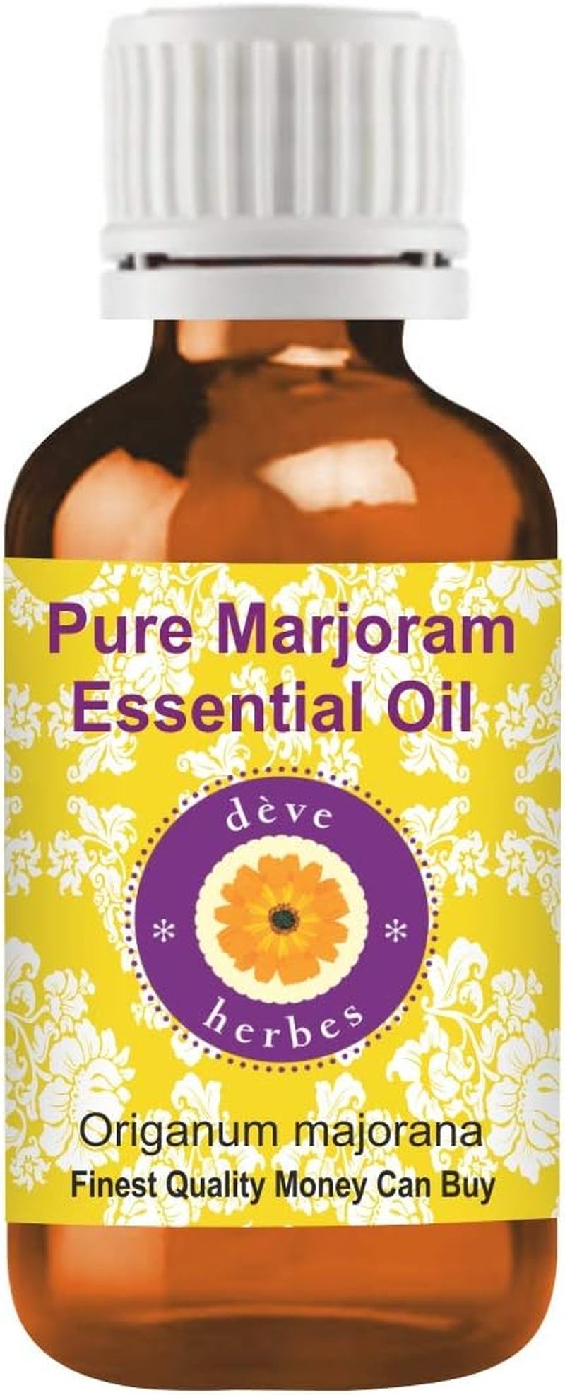 Deve Herbes Pure Marjoram Essential Oil (Origanum Majorana) 100% Natural Therapeutic Grade Steam Distilled 10Ml (0.33 Oz)