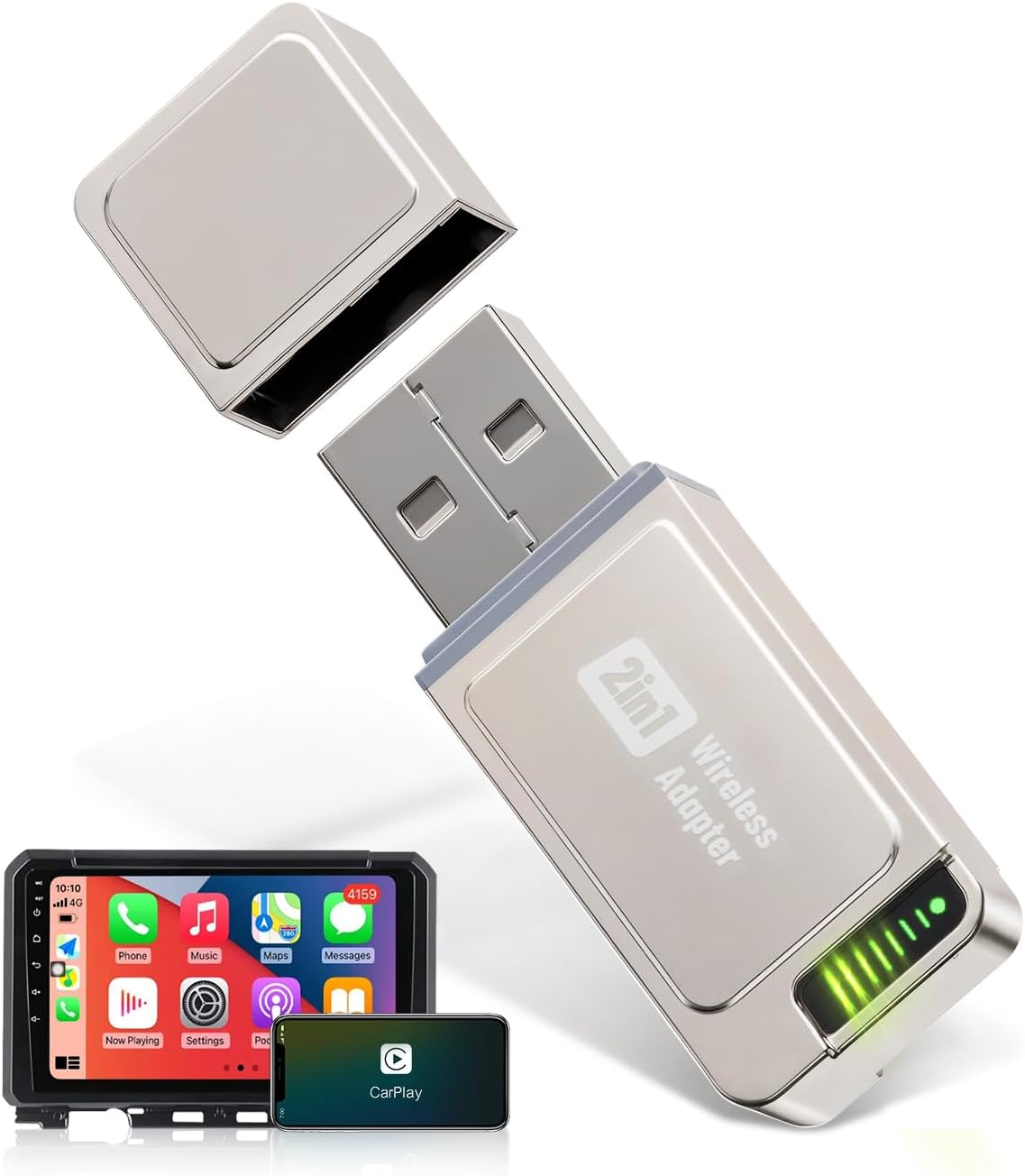 Wierless Carplay Adapter, Spedal CL321 Carplay Dongle - Fast Pairing, Auto Reconnect, Mini Metal Design with USB A-C Adapter, Compatible with Iphone 6+ and Cars from 2016+ image number 4