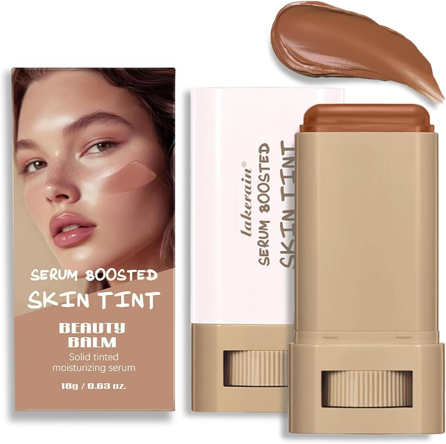 Foundation Stick Beauty Balm Serum Boosted Skin Tint, Serum Boosted Skin Tint Balm, Solid Tinted Moisturizing Serum Contour Stick,Longwear Contour Stick for Dewy, Natural Finish(#03) image number 3