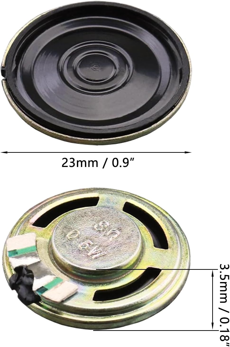 10Pcs 23Mm 8 Ohms 0.5W Inner Speaker Loudspeaker Compatible with Legency Game Boy Color,Advance GBA,GBC Game Console Replacement Repair Parts image number 2