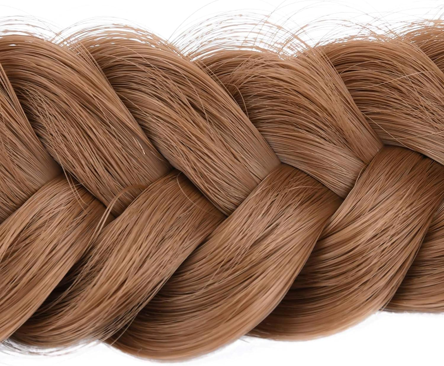 Gledola Messy Synthetic Hair Braided Headband Classic Chunky Wide Braided Headband (Medium Brown) image number 2