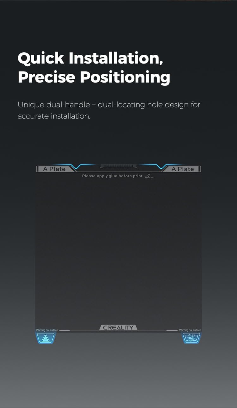 Creality Upgraded K1C Epoxy Resin Build Plate 235 * 235Mm, without Soft Magnetic Sticker, Wipe Nozzle Design, Excellent Adhesion, High Strength and Wear Resistance, 3D Printer Platform for K1C/ K1 SE image number 4