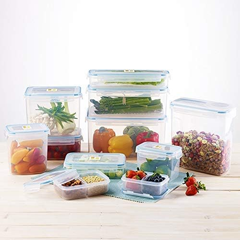 Big Size Food Storage Container Airtight with Handle Large 48.6 Cup (1 Handle, Clear)