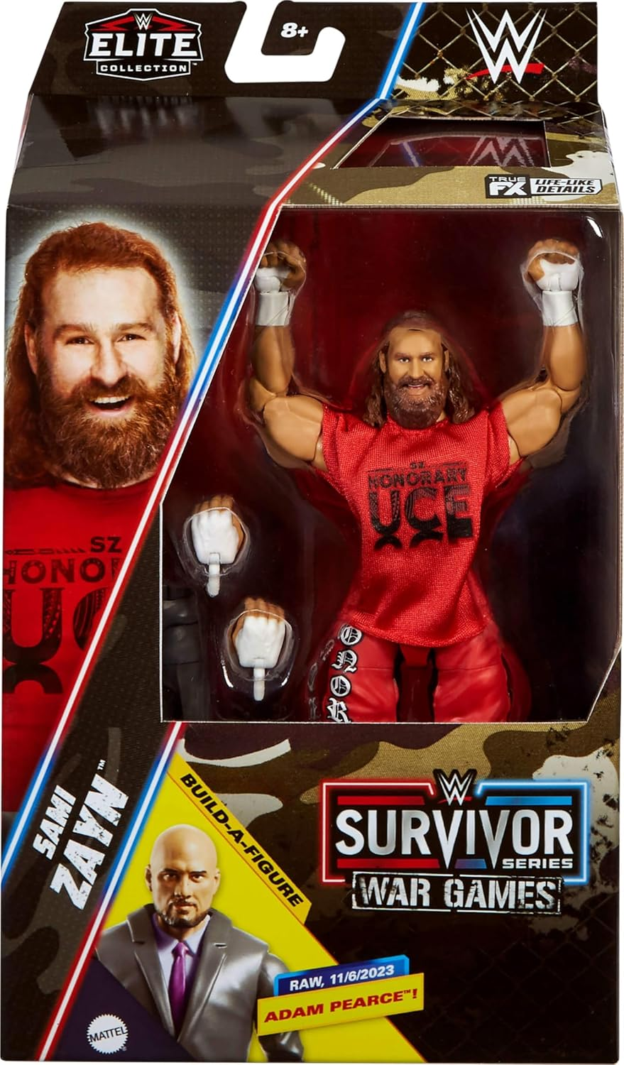 Mattel WWE Elite Collection Action Figure & Accessories, Premium Live Event Sami Zayn with Interchangeable Hands & Build-A-Figure Pieces image number 5