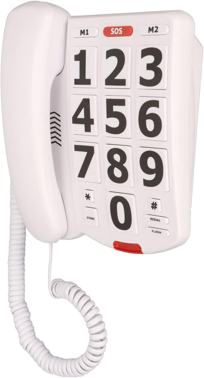 Large Button Landline Phone with Adjustable Volume, Last Number Redialing for Elderly, Home Phone for Senior image number 2