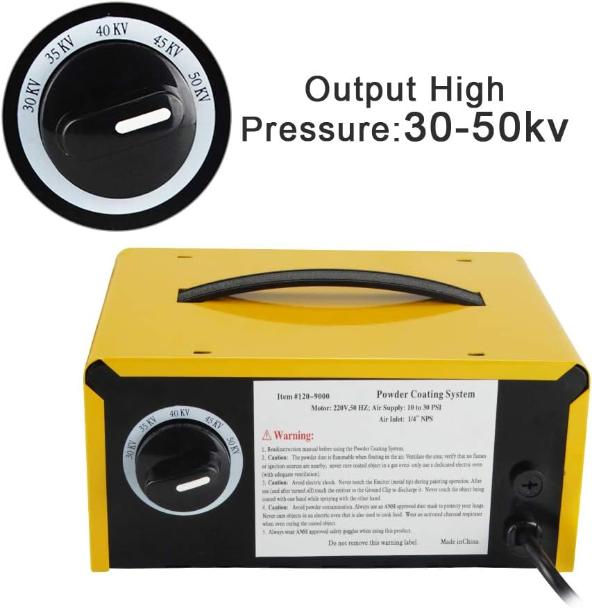 Powder Coating Gun,Portable Powder Coating System,Electrostatic Spray Machine Set,Foot Switch,Power Source,3 Nozzles and 2 Powder Cups,30-50Kv image number 2