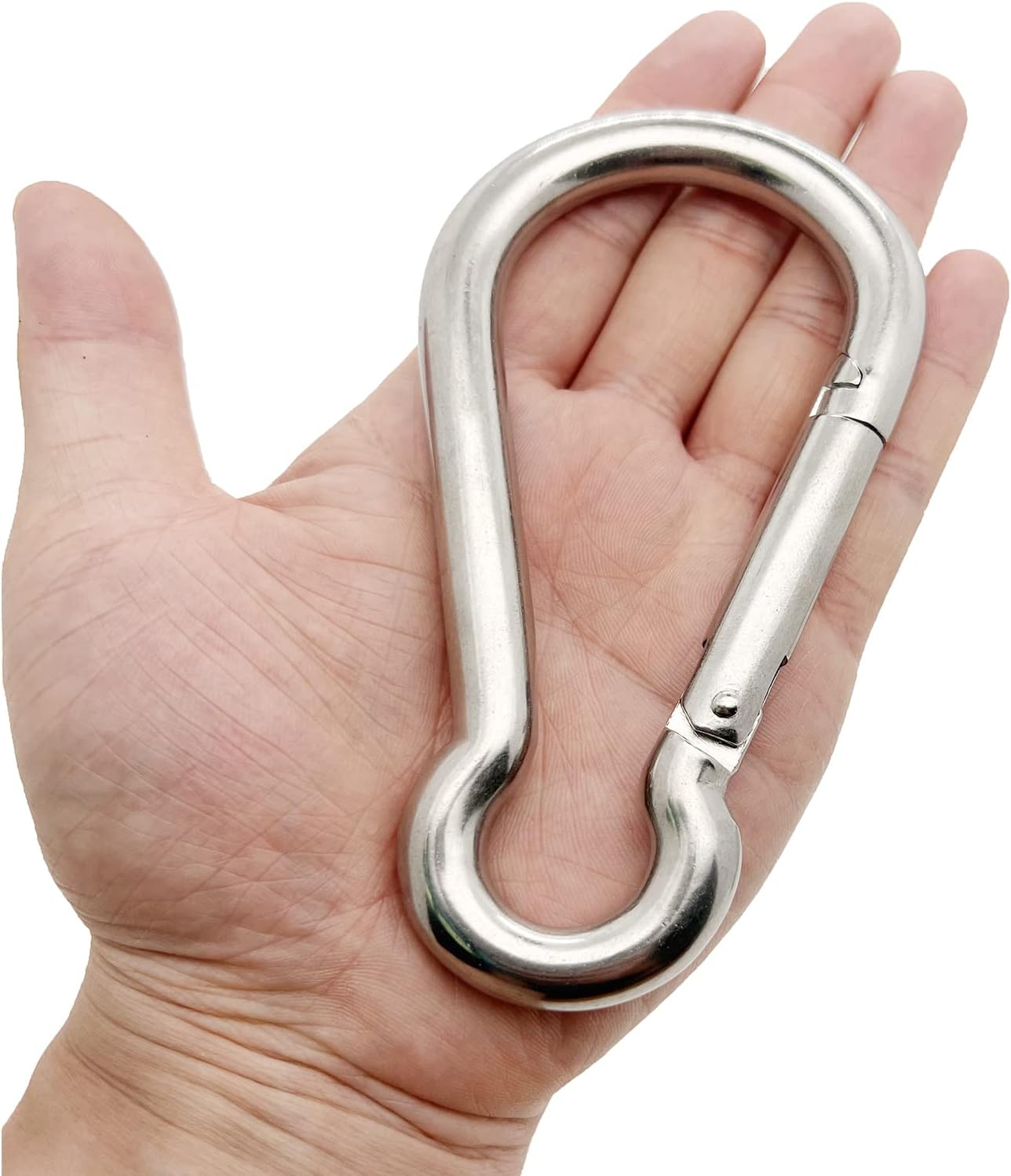 Spring Snap Hook Carabiner, 304 Stainless Steel Snap Hook Heavy Duty Carabiner Clip for Carabiner Outdoor, 2 Pack image number 3