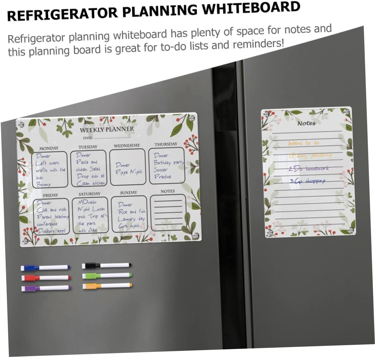 COHEALI Acrylic Magnetic Fridge Dry Erase Board Planning Writing Board for Kitchen