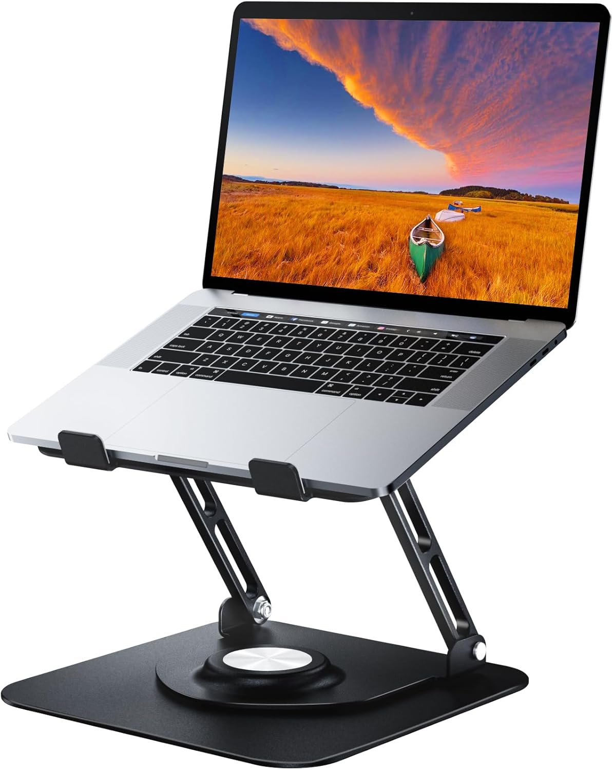 Laptop Stand for Desk, Adjustable Computer Stand with 360&deg; Rotating Base, Ergonomic Laptop Riser for Collaborative Work, Foldable & Portable Laptop Stand, Fits for All 10-17" Laptops