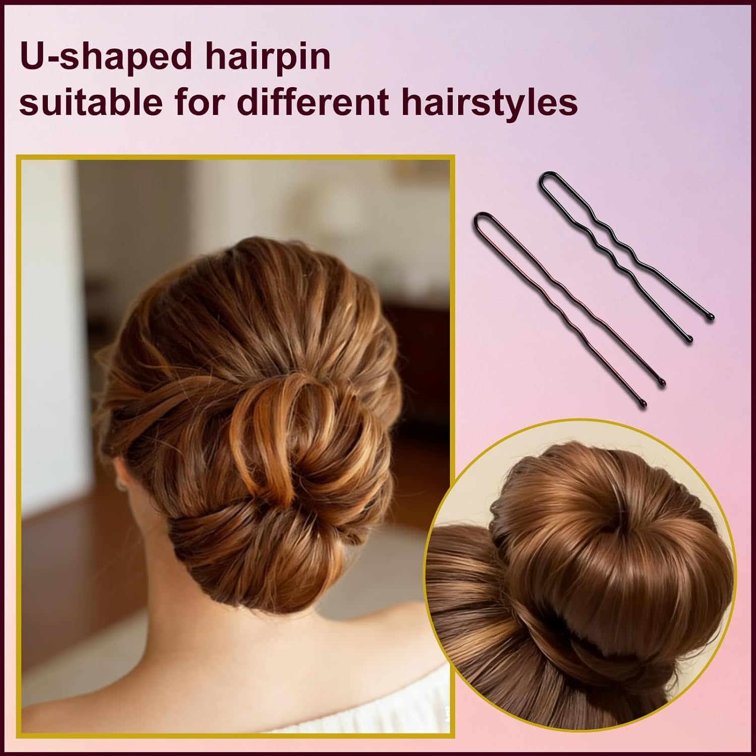 Pack of 200 Hair Pins, Bobby Pins, Hair Clips, Hair Accessories, Bun Pins, for Hair Accessories, with 50 Pieces Invisible Clear Hair Bands, 50 Pieces Black Hair Bands image number 5