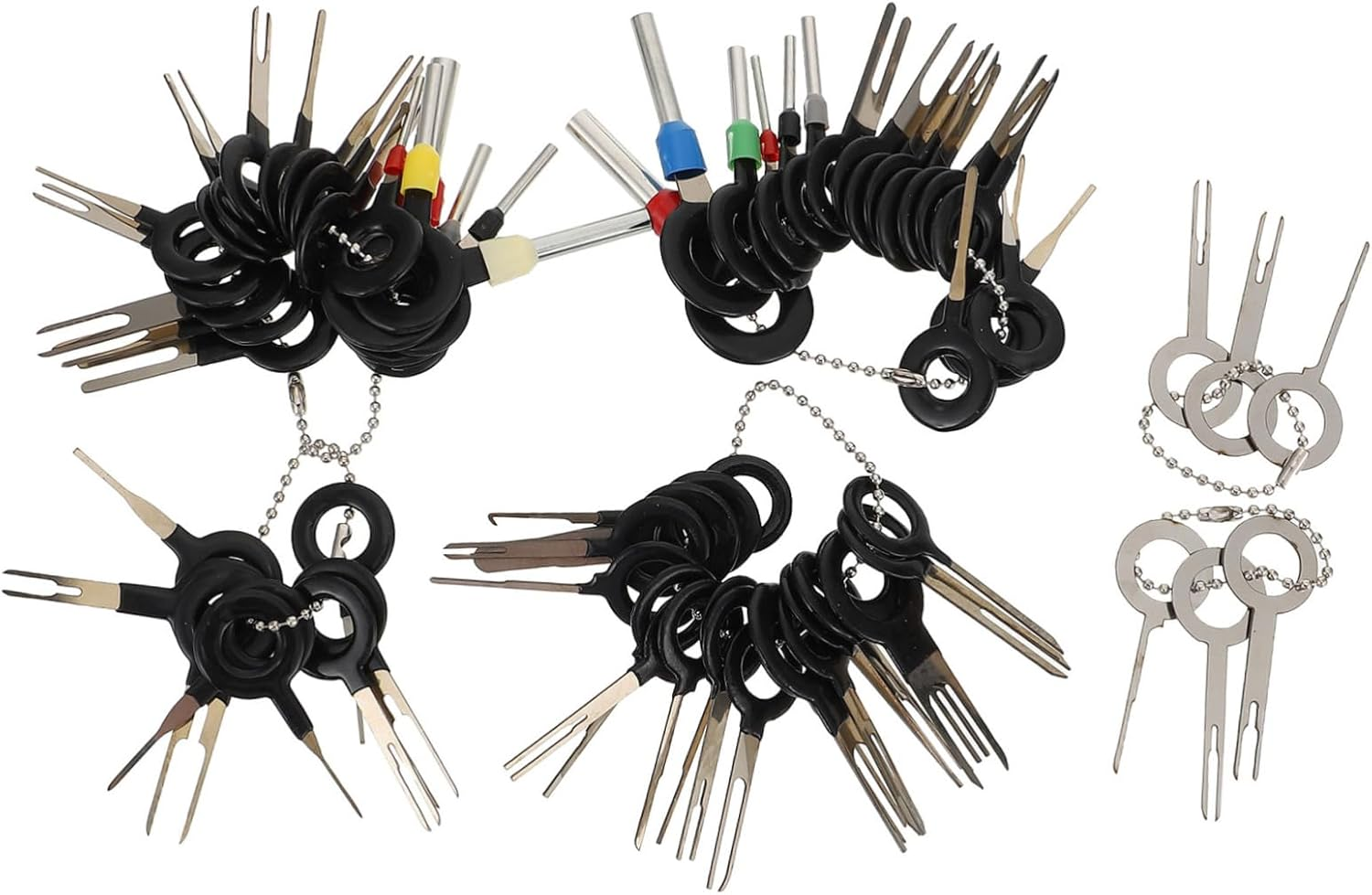 DINHEAROM 73Pcs Automotive Terminal Pin Remover Kit Car Connector Terminal Tool Extractor Puller Repair Remover Lug Crimper Wire Gel Connector image number 6