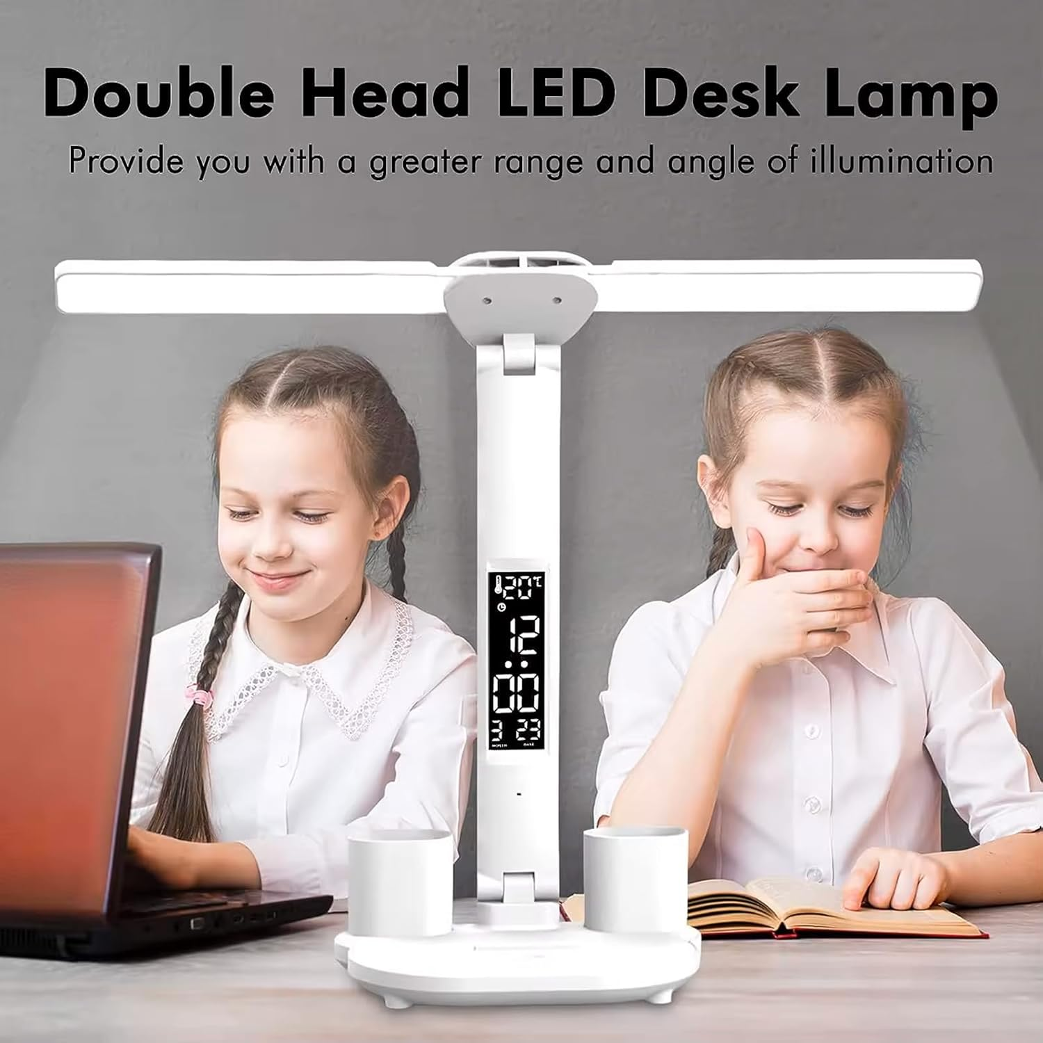 Dimmable LED Desk Lamp with 3 Color Temperatures Multifunctional LCD Display Bedside Lamp Flicker Free Eye Protection Ideal for Office Bedroom image number 3