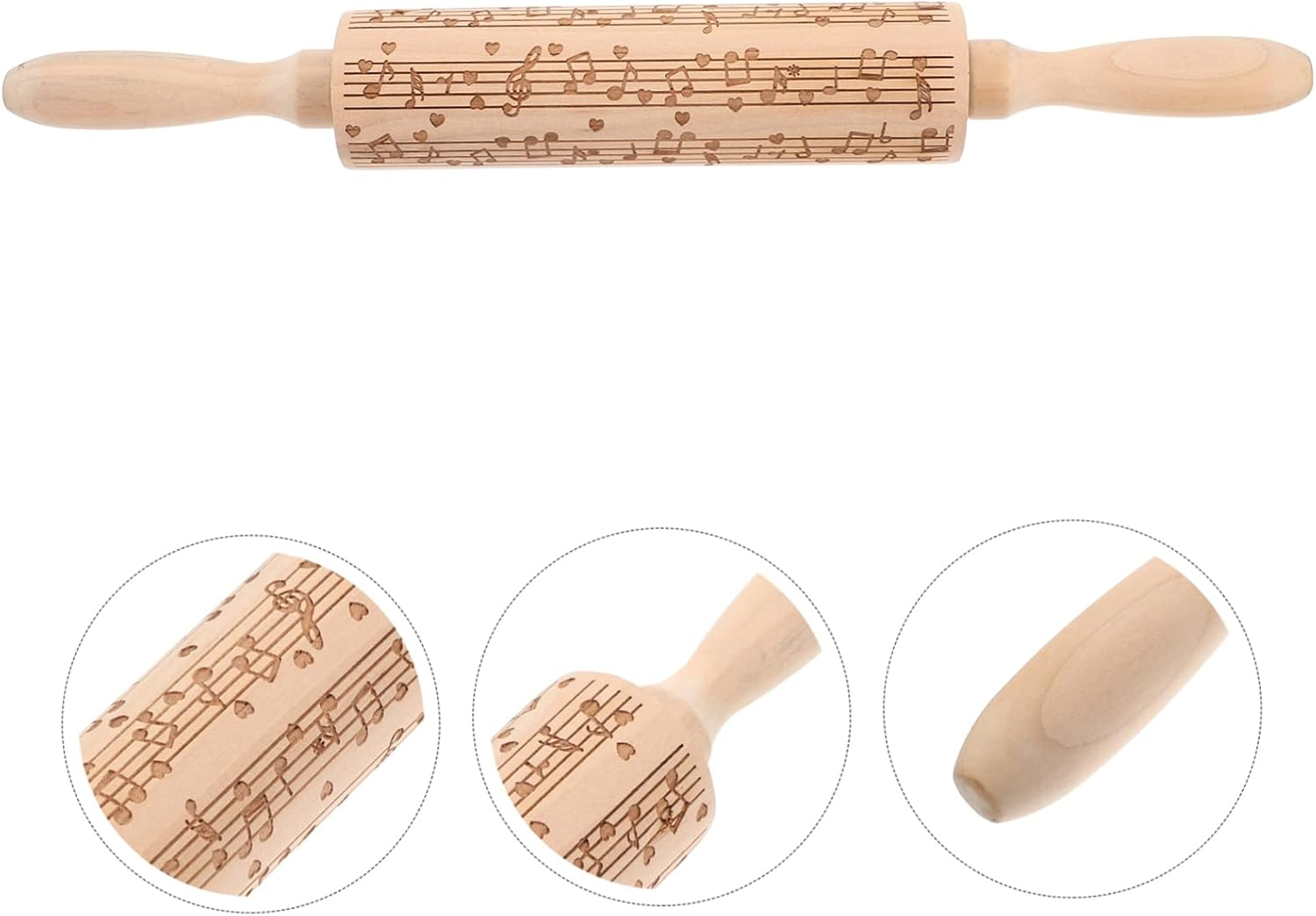 5Pcs Non-Stick Wooden Dough Roller Multi-Use Rolling Pin for Baking Dough Pressing Tool for Pasta Making and Kitchen Use image number 3