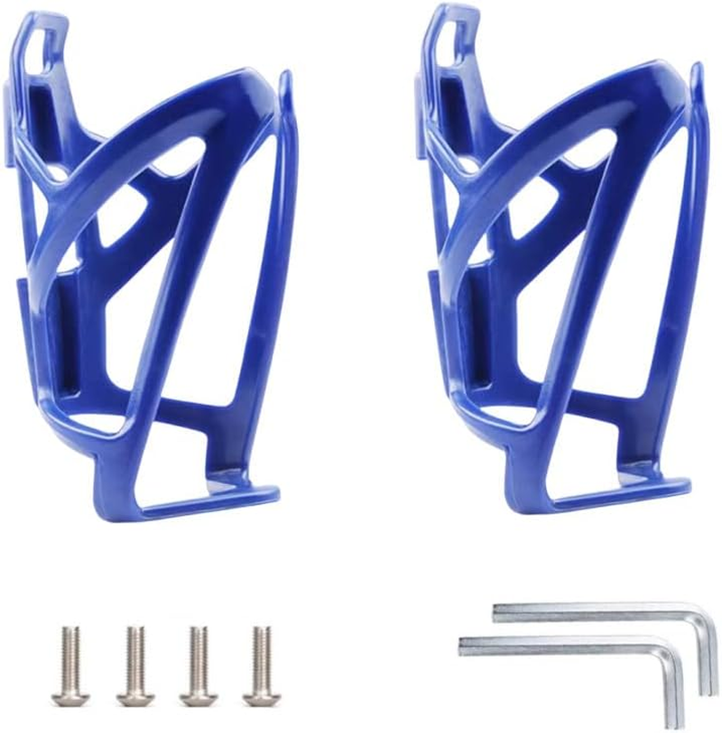 GYWHOOFT 2 Pcs Sports Bike Water Bottle Cage,Bike Water Bottle Holder,Cycling Bottle Cage Ultralight Plastic Durable Cup Holder for Road MTB Bicycle(Blue)