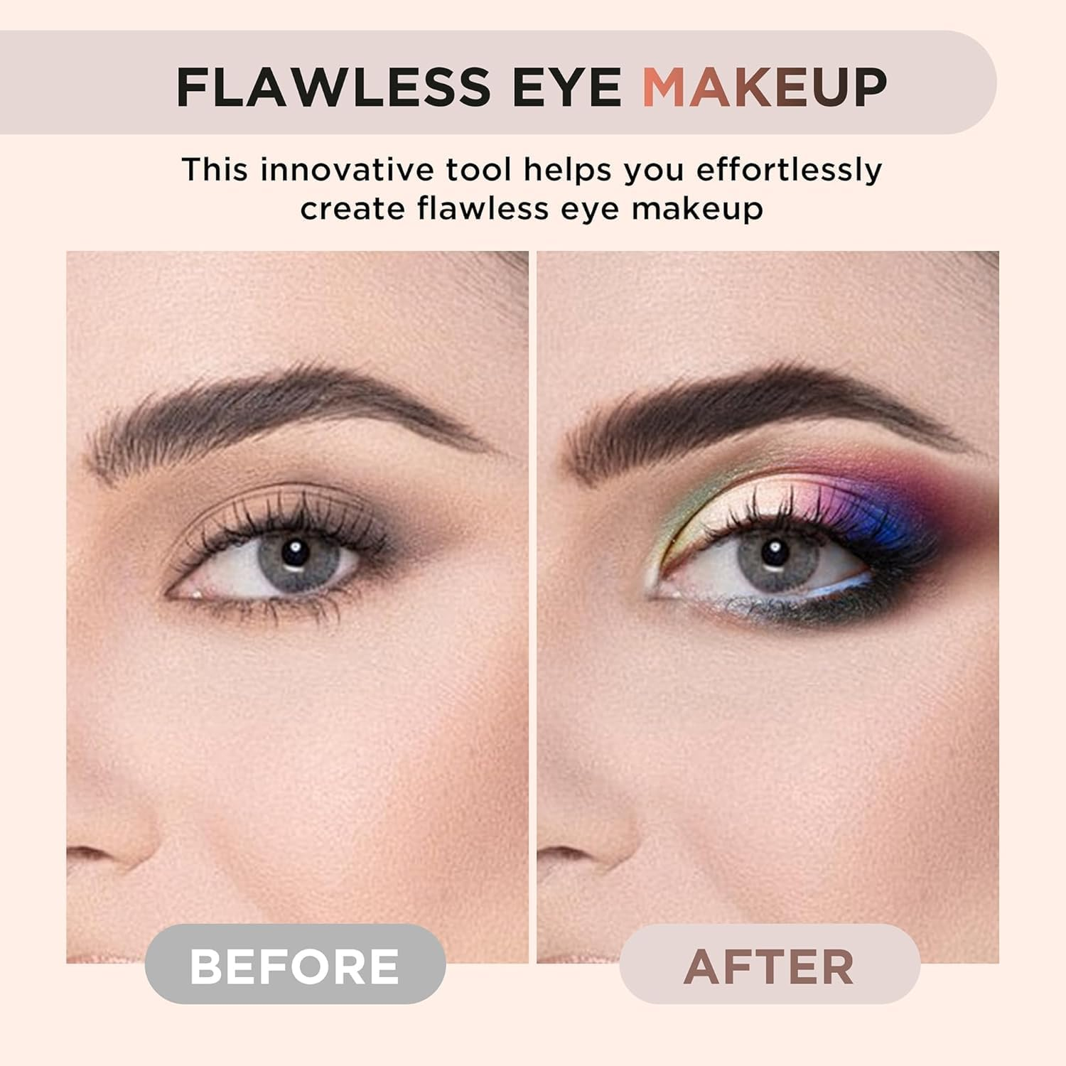 Eyeshadow Stencil 6 in 1 Silicone Eyeshadow Tool,Eye Makeup Template,Reusable Eye Makeup Aid Stencils for Make up Beginners & Women (Pink) image number 1