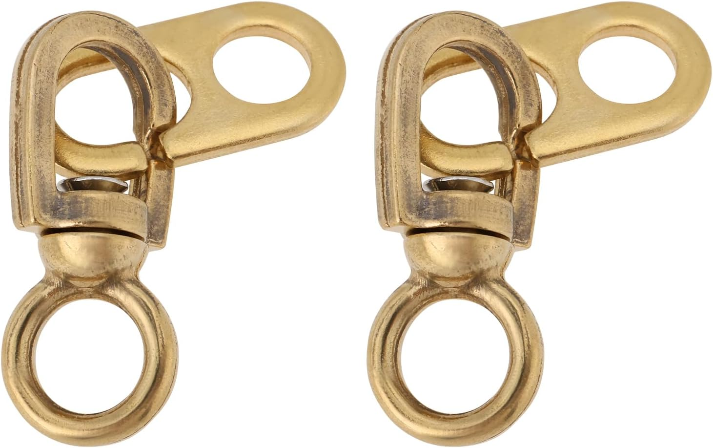 YINETTECH 2 Pcs Brass Boate Flagpole Swivels 77Mm Flag Pole Accessories for Connecting Flags Flag Pole Mounting Ring Clips Gold image number 4