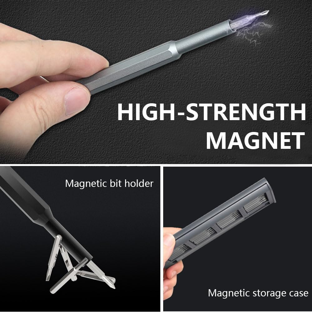 28-In-1 Small Precision Screwdriver Set, Professional Magnetic Mini Repair Tool Kit with Extra Magnetized & Demagnetized Area for Phone, Computer, Watch, Laptop, Game Console, Eyeglass