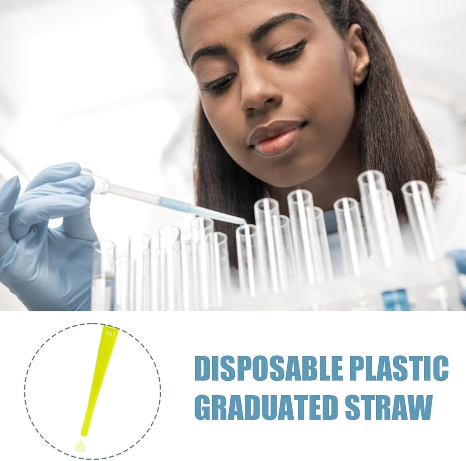 Jrusmr 200 PCS 3 Ml Disposable Plastic Transfer Pipettes-Calibrated Droppers for Science Labs, DIY Art, Essential Oils, and Makeup Application Tools image number 2