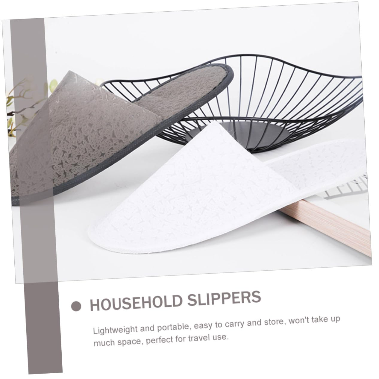 SOESFOUFU 10Pairs Slip Guest Slippers Disposable Thin Travel Slippers for Hotel Spa Salon image number 3
