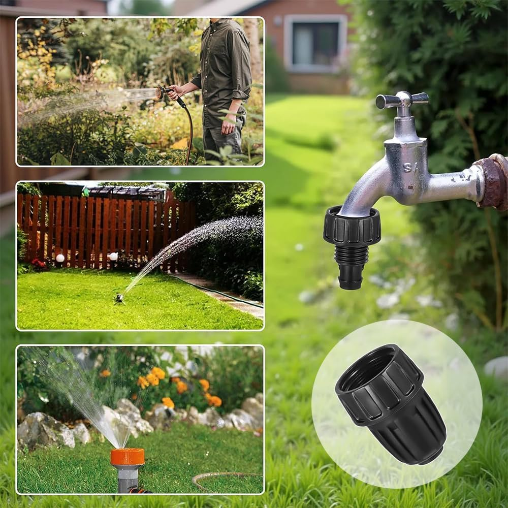 6-Pack Drip Irrigation Kit- 3/4" to 1/2" Adapters, Thread Drip Irrigation Tubing Adapter, Faucet Connector, Auto Watering image number 4