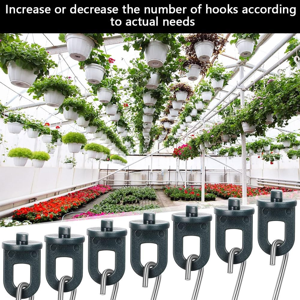 50-Pack Greenhouse Hooks and Twist Clips with S-Shaped Hangers &ndash; for Outdoor Garden, Netting, Shading, and Hanging Pots &ndash; Durable Plastic & Stainless Steel Fixing Clamps image number 6