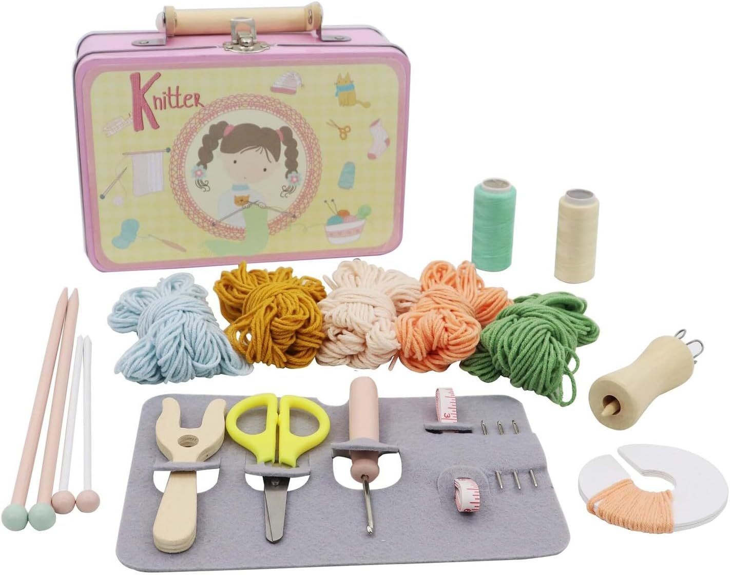 Kaper Kidz Calm & Breezy Knitting Kit in Tin Case Craft Kit for Kids image number 5