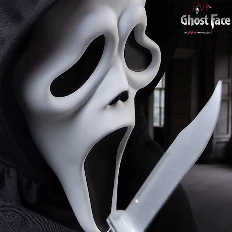 Ghostface Mask Horror Film Mask Scream Mask Party Mask Scary Props Halloween Mask Ghost Mask Masquerade Costume Accessories Suitable for Horror Parties (B) image number 4