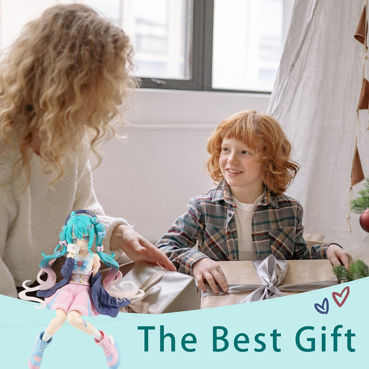 Niumowang Hatsune Miku Figure, Anime Figurine, Blue, Desktop Ornaments, Cake Decoration, Anime Model Statue, Home Decoration for Girls Gift image number 3