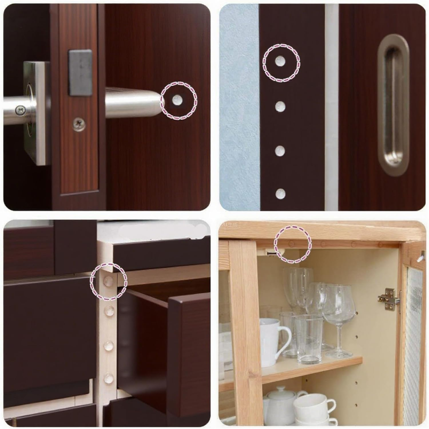 ONBPIY 100-Piece Clear Self-Adhesive Rubber Bumpers - Furniture Protector Pads for Drawer Cabinet Door Table Laptop Surface image number 3