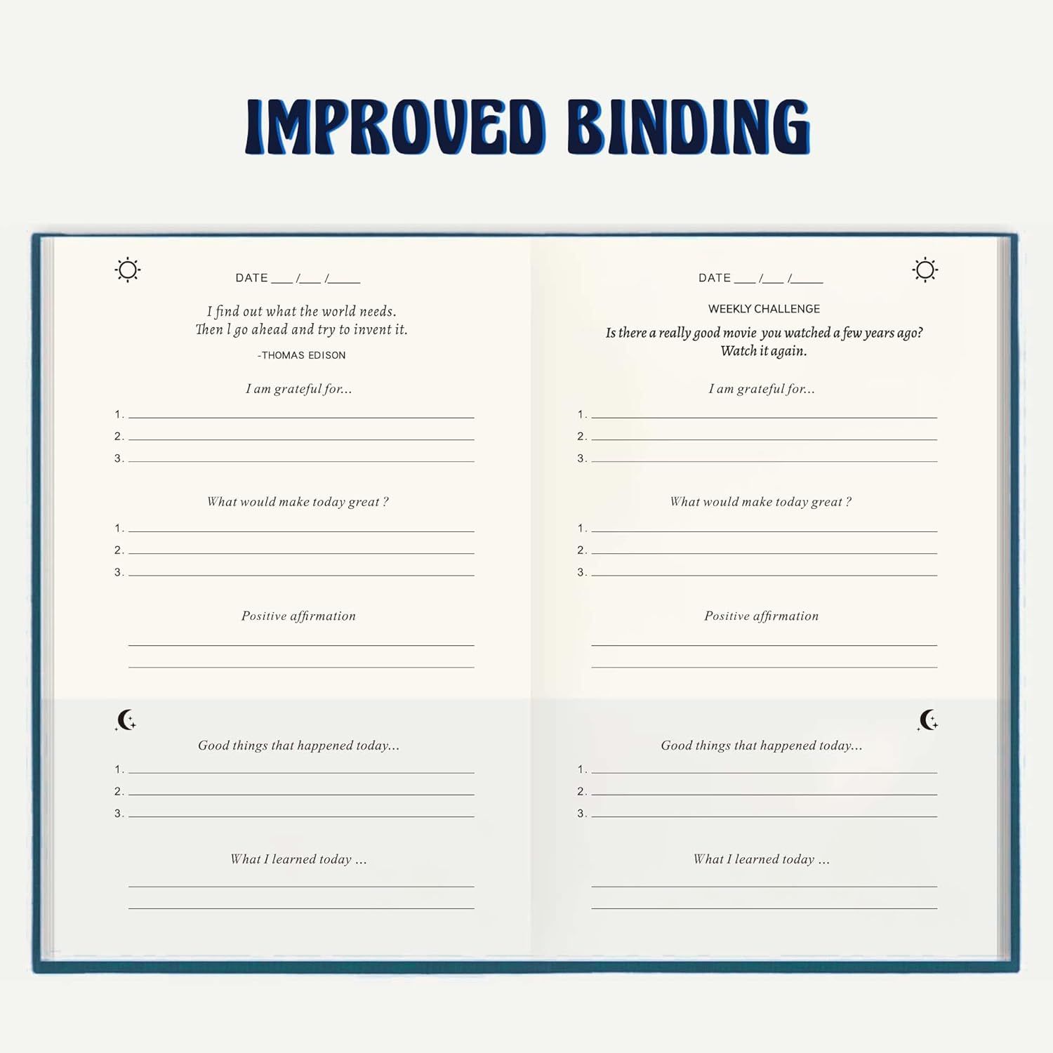 Gratitude Journal for Women Men, Daily Journal for Self-Care, Undated Inspirational Gratitude Diary for Positivity, Mindfulness, Affirmation with Prompts image number 6